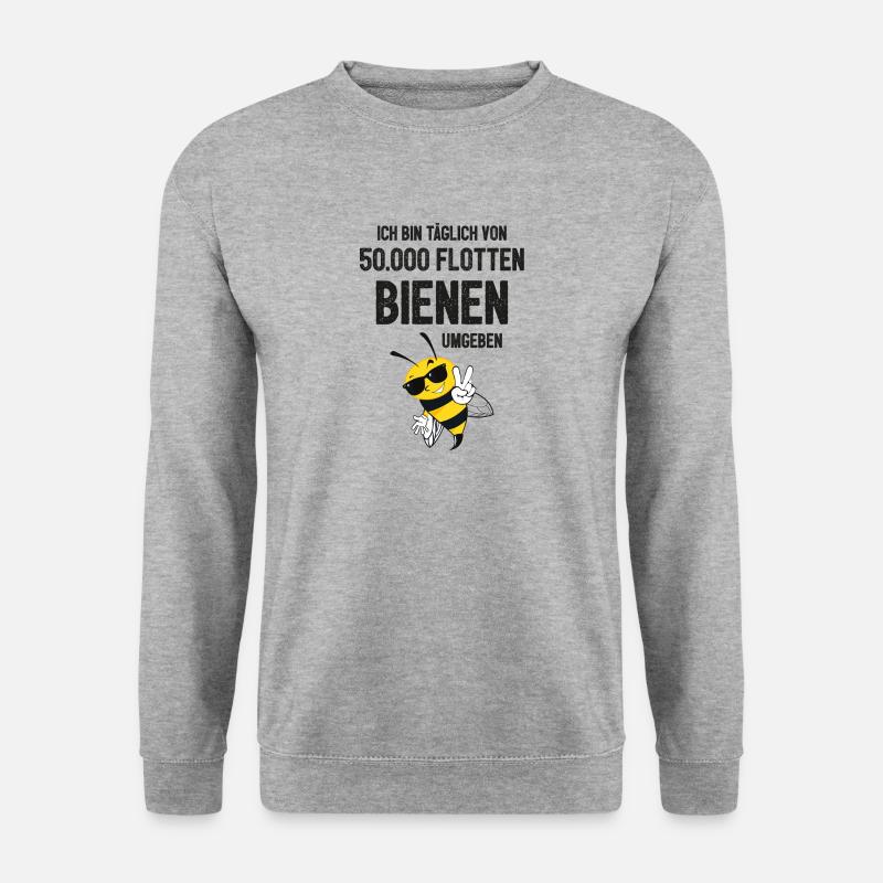 T-Shirt - täglich 50.000 flotte Bienen umgeben - Unisex Pullover - Weißgrau meliert