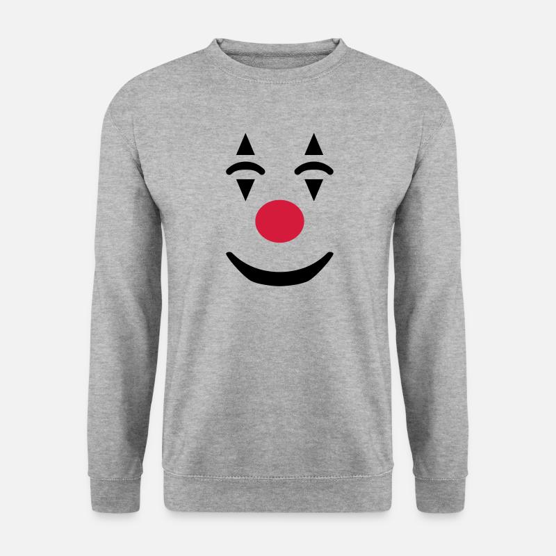 Clown Gesicht Karneval Lustig - Unisex Pullover - Weißgrau meliert