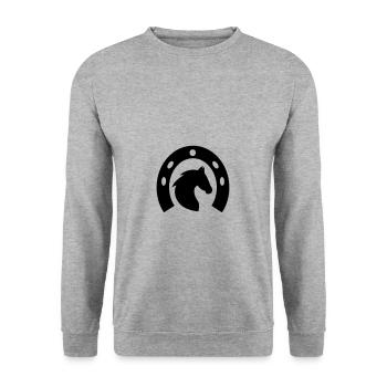 Horse with horseshoes, horses, riding, equitation - Unisex Sweatshirt - salt & pepper - Front - Alina (178cm) & Michal (187cm)