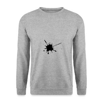Splash - Fleck Farbklecks - Unisex Pullover - Weißgrau meliert - Vorne - Alina (178cm) & Michal (187cm)
