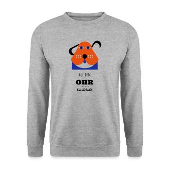 Bernie-hört-nix - Unisex Pullover - Weißgrau meliert - Vorne - Alina (178cm) & Michal (187cm)