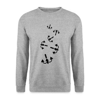 Fishing hook angler icon - Unisex Sweatshirt - salt & pepper - Front - Alina (178cm) & Michal (187cm)