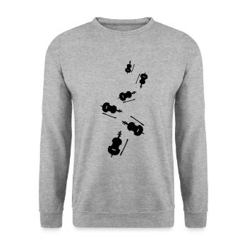 Violin Instrument - Unisex Sweatshirt - salt & pepper - Front - Alina (178cm) & Michal (187cm)