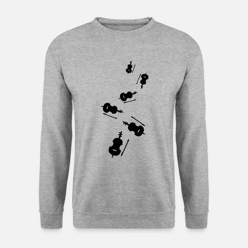 Violine Instrument - Unisex Pullover - Weißgrau meliert