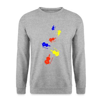 Violin instrument - Unisex Sweatshirt - salt & pepper - Front - Alina (178cm) & Michal (187cm)