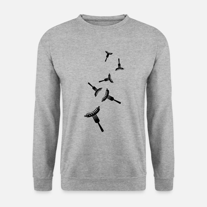 Bratwurst Fleisch icon - Unisex Pullover - Weißgrau meliert