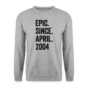 19 Years Epic Since April 2004 19th Birthday - Unisex Sweatshirt - salt & pepper - Front - Alina (178cm) & Michal (187cm)