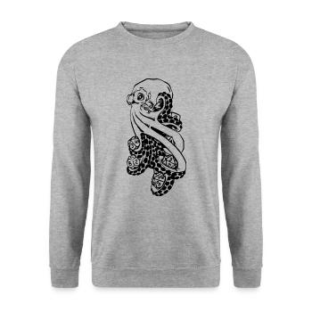 Kraken D20 RPG Spiel - Unisex Pullover - Weißgrau meliert - Vorne - Alina (178cm) & Michal (187cm)