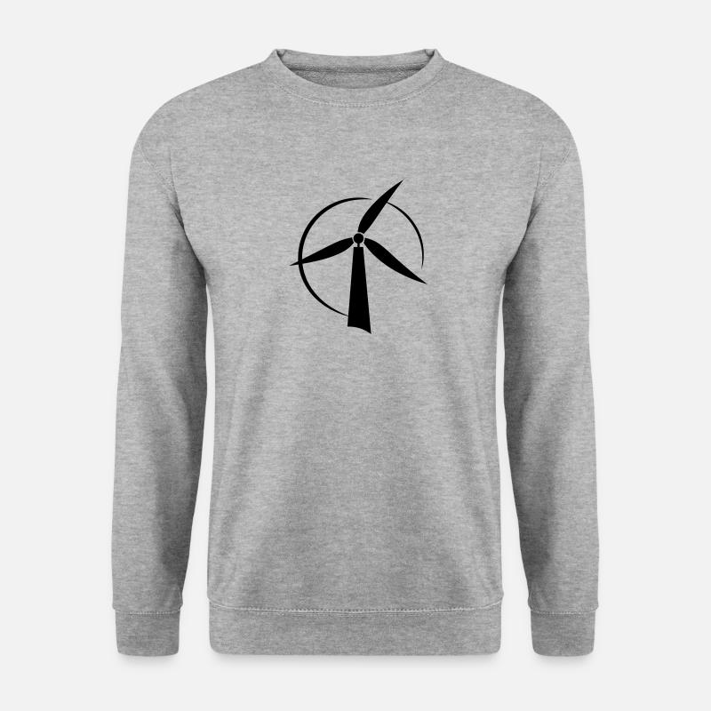 Windkraftanlage - Unisex Pullover - Weißgrau meliert