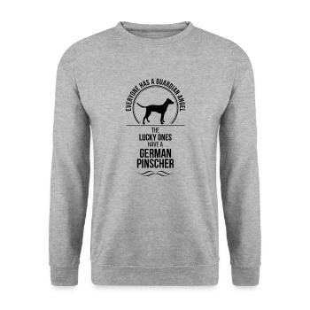 ENGLISH PINSCHER Guardian Angel Dogs Dog Wilsigns - Unisex Sweatshirt - salt & pepper - Front - Alina (178cm) & Michal (187cm)
