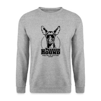 PHARAOH HOUND coolest people dogs saying Wilsigns - Unisex Sweatshirt - salt & pepper - Front - Alina (178cm) & Michal (187cm)