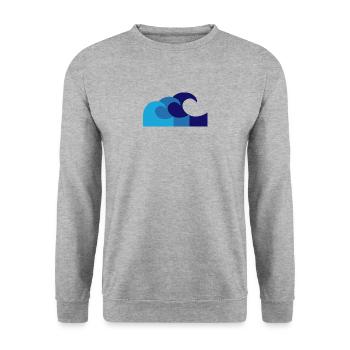 The Classic Wave Design - Unisex Pullover - Weißgrau meliert - Vorne - Alina (178cm) & Michal (187cm)