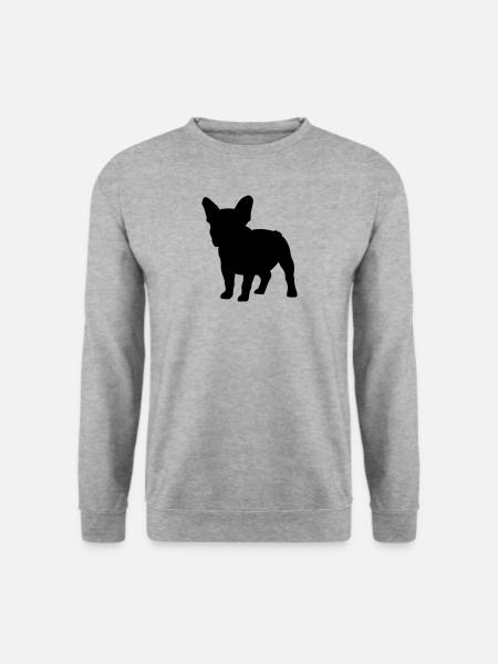 Frenchie - Unisex Pullover - Weißgrau meliert