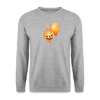 Watercolor pumpkin balloons - Unisex Sweatshirt - salt & pepper - Front - Alina (178cm) & Michal (187cm)