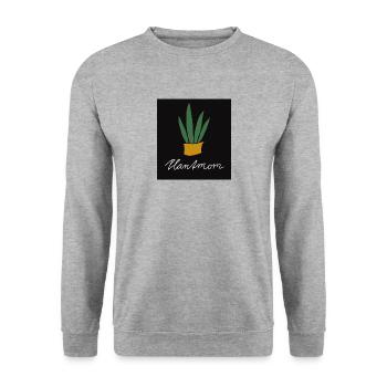 Pflanzendesign - Unisex Pullover - Weißgrau meliert - Vorne - Alina (178cm) & Michal (187cm)