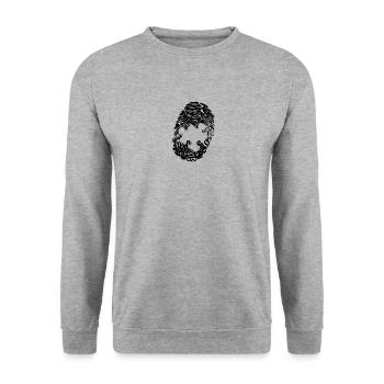 Fingerabdruck Puzzle - Unisex Pullover - Weißgrau meliert - Vorne - Alina (178cm) & Michal (187cm)
