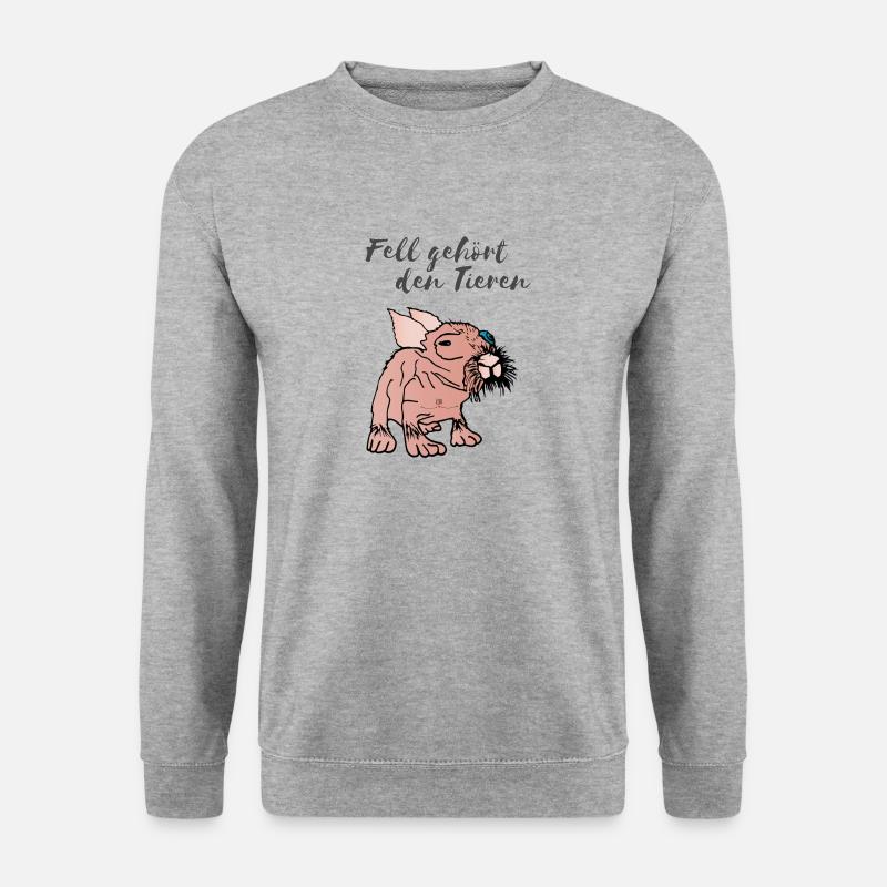 Fell gehört den Tieren - Unisex Pullover - Weißgrau meliert