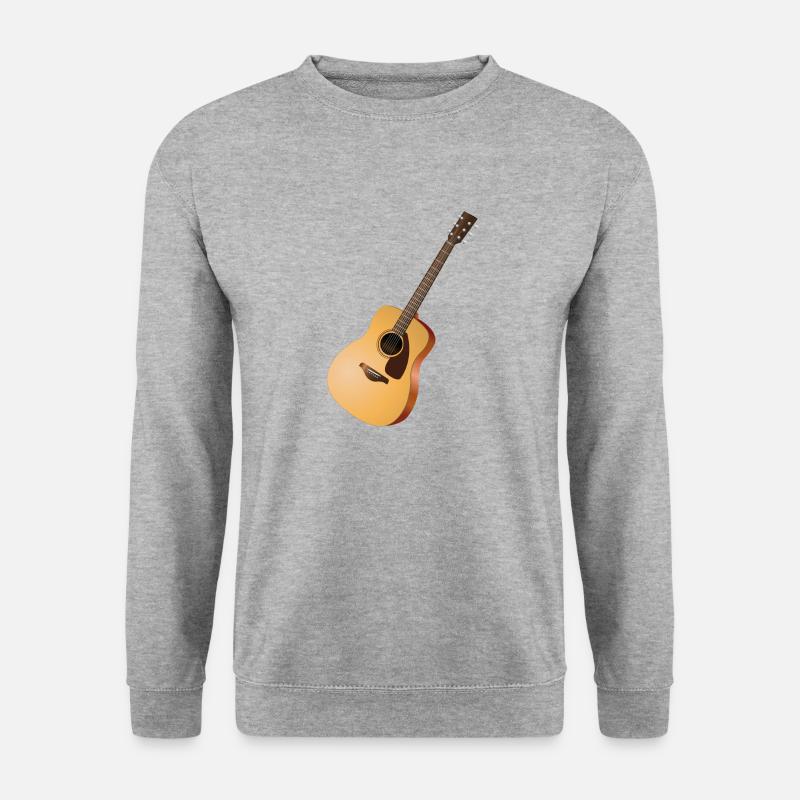 Gitarre - Unisex Pullover - Weißgrau meliert
