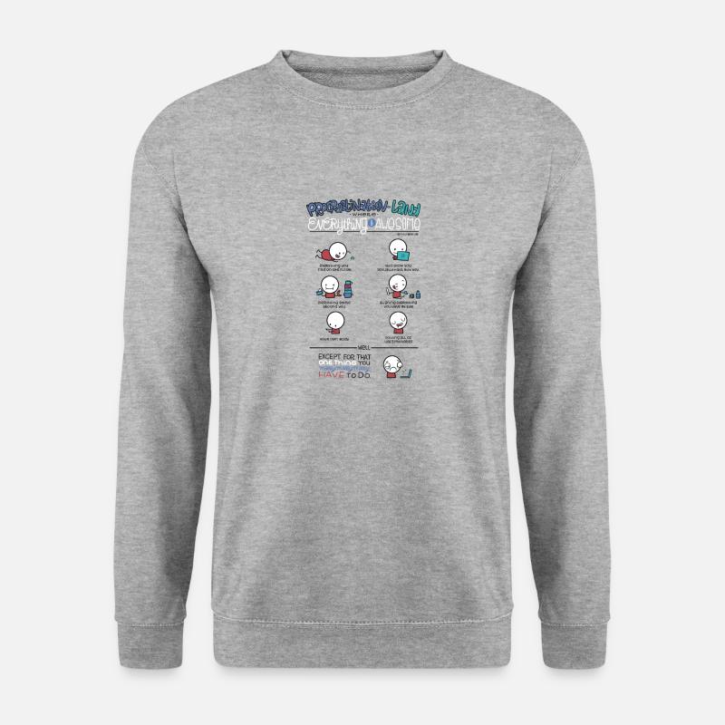 Prokrastination - Unisex Pullover - Weißgrau meliert