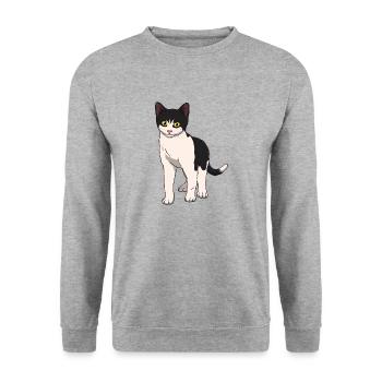 Cat Black and White - Unisex Sweatshirt - salt & pepper - Front - Alina (178cm) & Michal (187cm)