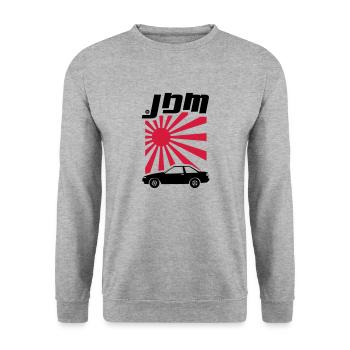 JDM Corolla AE86 Coupe - Unisex Pullover - Weißgrau meliert - Vorne - Alina (178cm) & Michal (187cm)