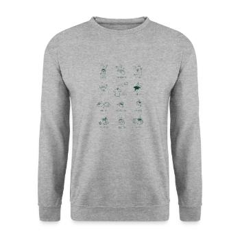 The TEA-Shirt Vol. I - Unisex Pullover - Weißgrau meliert - Vorne - Alina (178cm) & Michal (187cm)