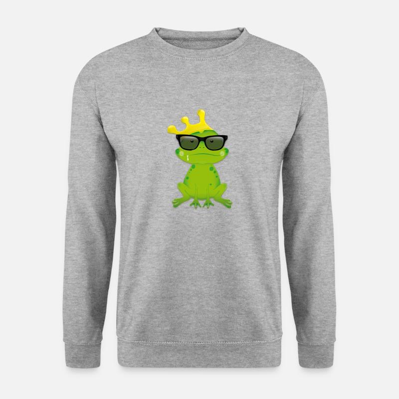 Frosch im Comicstyle - Unisex Pullover - Weißgrau meliert