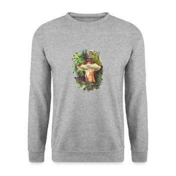 Forêt / champignons / champignons - Sweat-shirt Unisexe - gris chiné - Devant - Alina (178cm) & Michal (187cm)