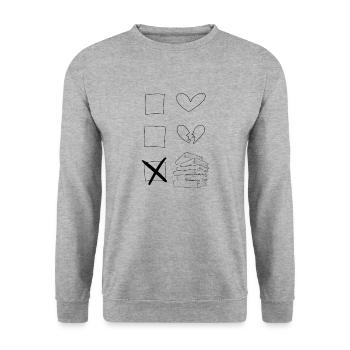 Taken Single Books - Buchliebhaber - Unisex Pullover - Weißgrau meliert - Vorne - Alina (178cm) & Michal (187cm)
