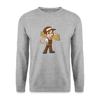 Tischler Zimmermann - Unisex Pullover - Weißgrau meliert - Vorne - Alina (178cm) & Michal (187cm)