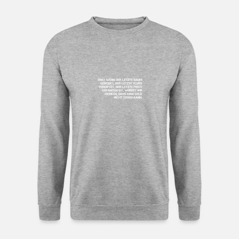 Umweltschutz Umweltverschmutzung Geld - Unisex Pullover - Weißgrau meliert