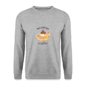 waffles - Unisex Sweatshirt - salt & pepper - Front - Alina (178cm) & Michal (187cm)