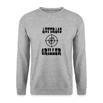 Auftragsgriller - Unisex Pullover - Weißgrau meliert - Vorne - Alina (178cm) & Michal (187cm)
