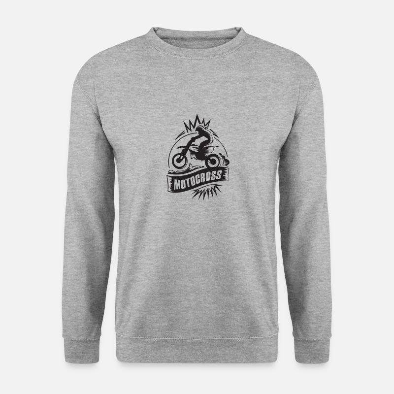 Motocross - Unisex Pullover - Weißgrau meliert