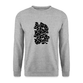 Skull Allover - Unisex Sweatshirt - salt & pepper - Front - Alina (178cm) & Michal (187cm)