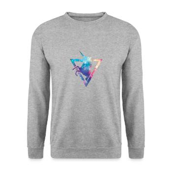 UNICORN GALAXY TRIANGLE UNIVERSE - Unisex Sweatshirt - salt & pepper - Front - Alina (178cm) & Michal (187cm)