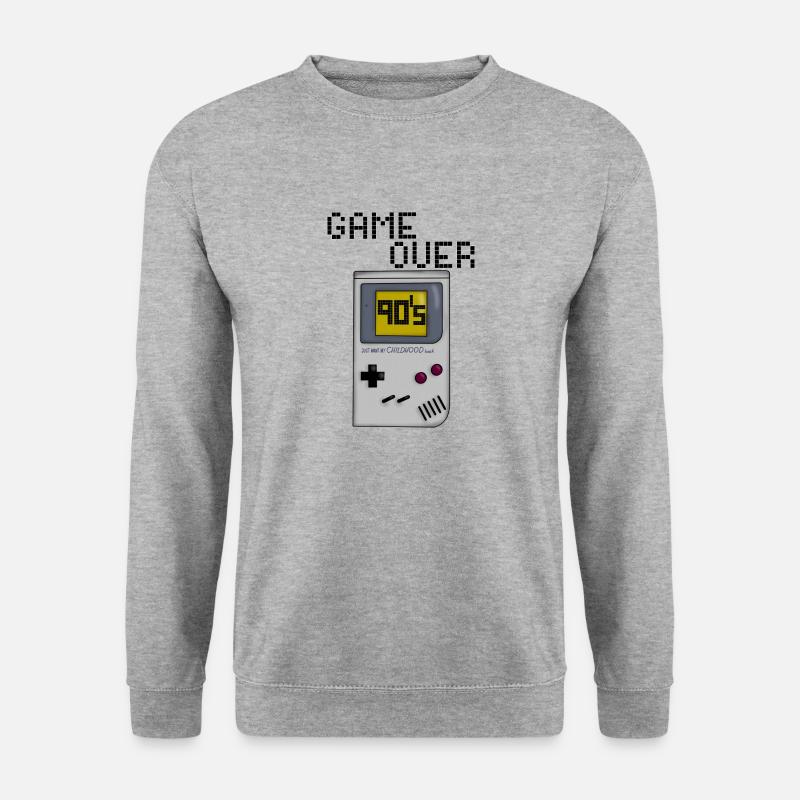 Game Over 90er - Unisex Pullover - Weißgrau meliert