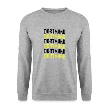 dortmund schwarz-gelb - Unisex Pullover - Weißgrau meliert - Vorne - Alina (178cm) & Michal (187cm)