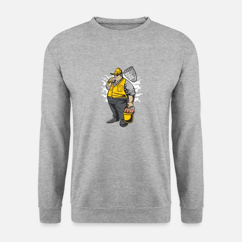 Stor fisker - Unisex sweater - hvidgrå meleret