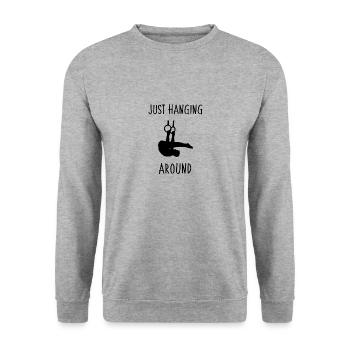 Einfach rumhängen (Blk) - Unisex Pullover - Weißgrau meliert - Vorne - Alina (178cm) & Michal (187cm)