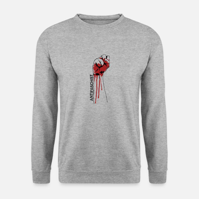 Antifaschist - Unisex Pullover - Weißgrau meliert