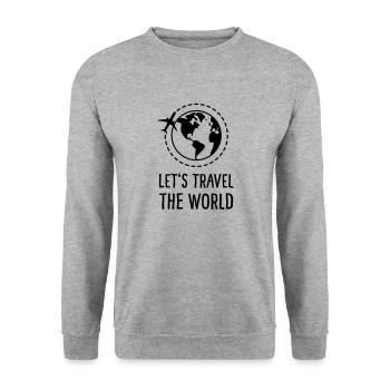 Let's travel the world - Unisex Sweatshirt - salt & pepper - Front - Alina (178cm) & Michal (187cm)