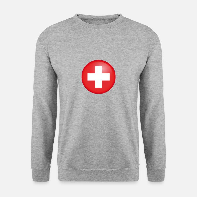 Schweiz - Unisex Pullover - Weißgrau meliert