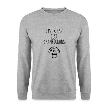 Mushroom / Champignon / Pilz / Picking - Unisex Sweatshirt - salt & pepper - Front - Alina (178cm) & Michal (187cm)