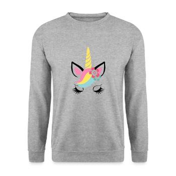 Unicorn face - Unicorn face magic-flowers-trend - Unisex Sweatshirt - salt & pepper - Front - Alina (178cm) & Michal (187cm)