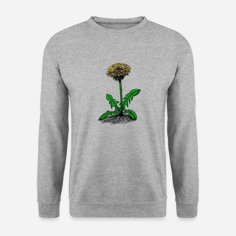 Löwenzahn Illustration - Unisex Pullover - Weißgrau meliert