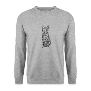Fuchs dekorativ - Unisex Pullover - Weißgrau meliert - Vorne - Alina (178cm) & Michal (187cm)
