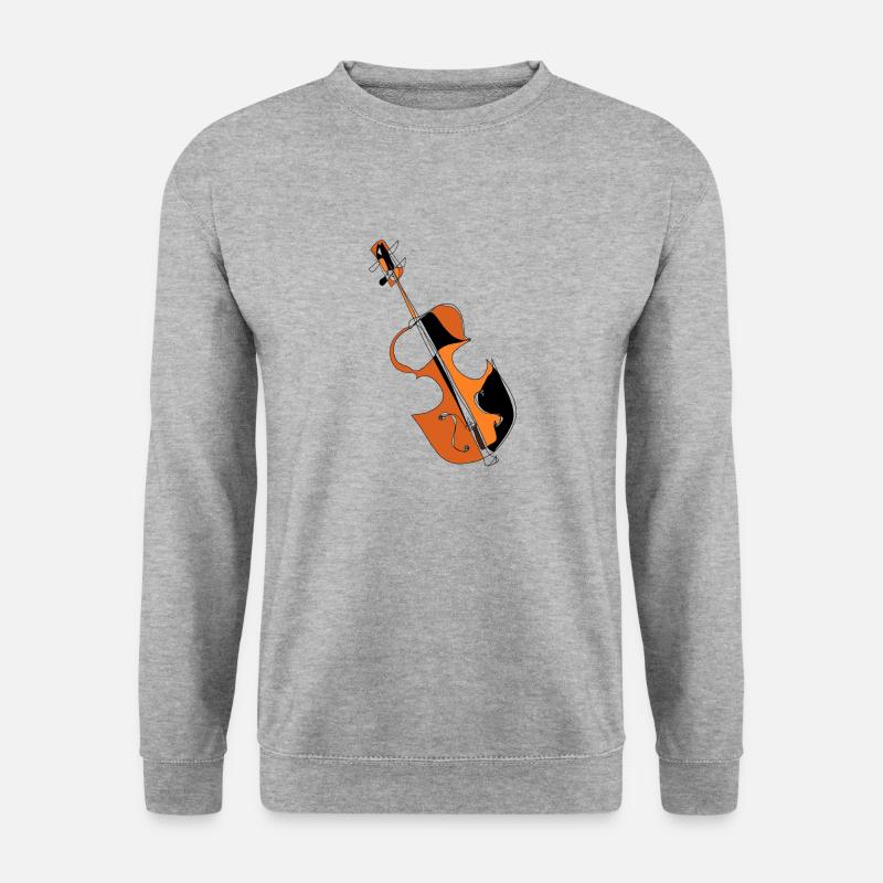 Violine - Unisex Pullover - Weißgrau meliert