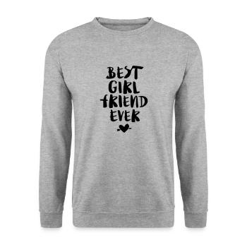 Best Girlfriend Ever - Unisex Pullover - Weißgrau meliert - Vorne - Alina (178cm) & Michal (187cm)