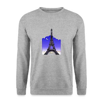Eiffel Tower - Unisex Sweatshirt - salt & pepper - Front - Alina (178cm) & Michal (187cm)